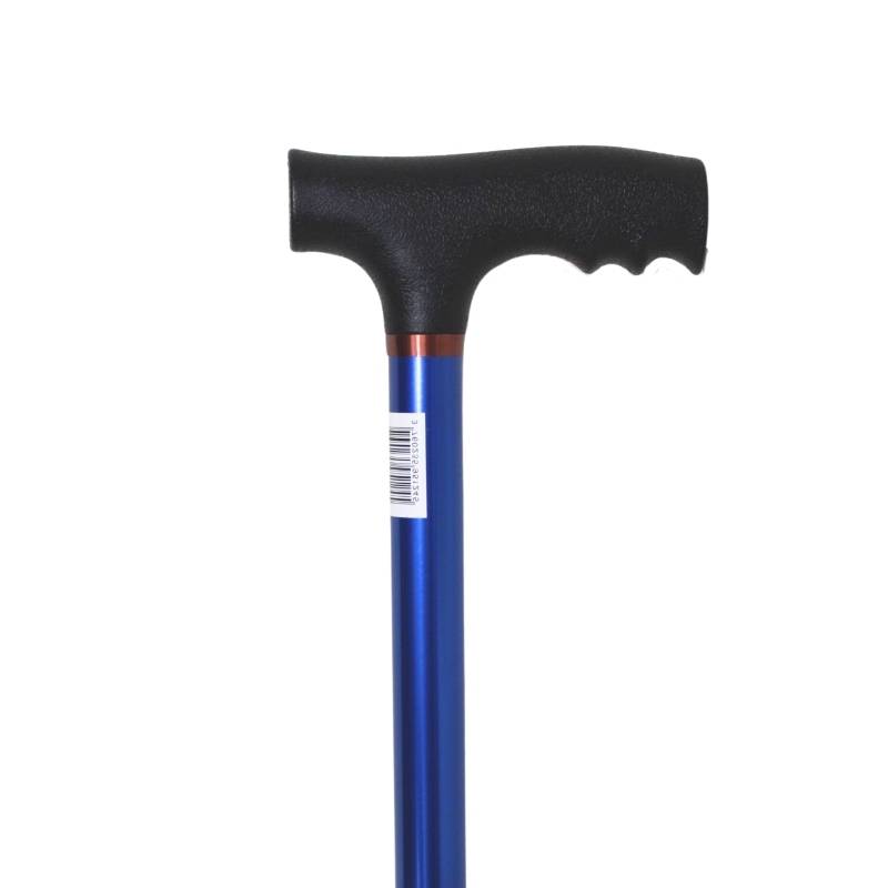 Canne de marche réglable en aluminium avec tube bleu métallisé
