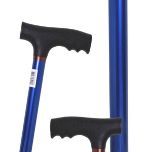 AQ025 (2) Canne de marche réglable en aluminium avec tube bleu métallisé
