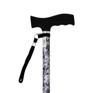 Canne d'aide à la marche réglable en aluminium avec effet marbre