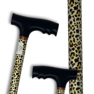 AQ042 (2) canne de marche motif guépard réglable et en aluminium
