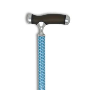 canne de marche motifs 3d bleu