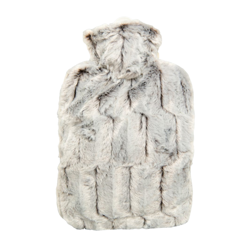 Bouillotte-housse-duveteuse-façon-fourrure-chinée-taupe