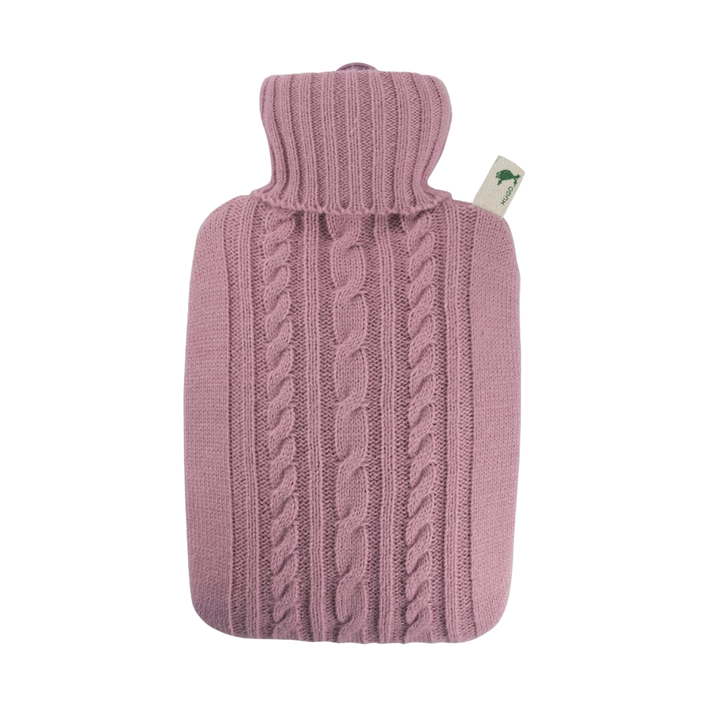 bouillotte-housse-tricotée-motif-torsadé-rose-pastel