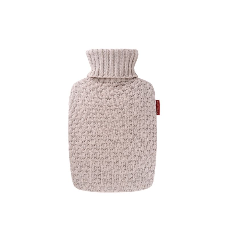 bouillotte à eau housse tricotée coloris sable réf48s