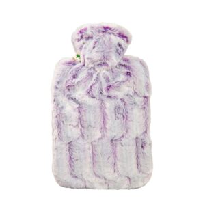 Bouillotte housse duveteuse façon fourrure Chinée Rose réf52