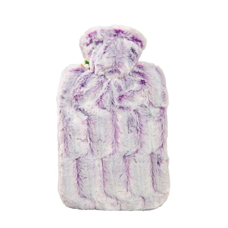 Bouillotte housse duveteuse façon fourrure Chinée Rose réf52