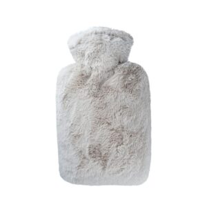 bouillotte duveteuse housse façon fourrure gris chinée réf53fg