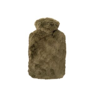 bouillotte duveteuse housse façon fourrure marron chinée réf53m