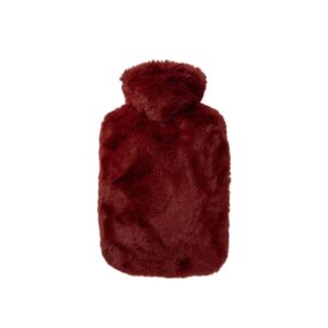bouillotte duveteuse housse façon fourrure bordeaux chinée réf53fr