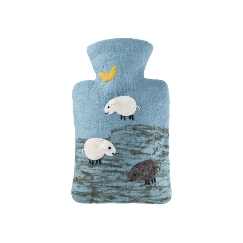 Bouillotte fabriquée à la main Moutons