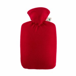 Bouillotte housse polaire moelleuse Rouge