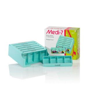pilulier medi7 hebdomadaire vert